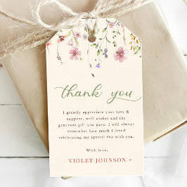 Little Wildflower Bloem 1e verjaardag Cadeaulabel