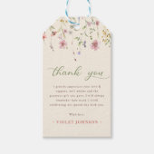 Little Wildflower Bloem 1e verjaardag Cadeaulabel (Voorkant)