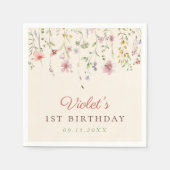 Little Wildflower Bloem 1e verjaardag Servet (Voorkant)