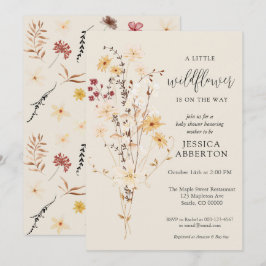 Little Wildflower Bloemen Baby Shower Kaart