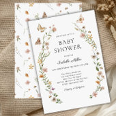 Little Wildflower Bloemen Meisje Baby shower Kaart