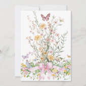 Little Wildflower Bloemen Roze Bow Meisje Baby sho Kaart (Achterkant)