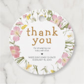 Little Wildflower Boho Baby Shower Bedankjes Labels (Voorkant)
