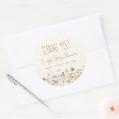 Little Wildflower Boho Baby shower Dank u Ronde Sticker (Envelop)