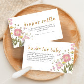 Little Wildflower Boho Baby Shower Diaper Raffle Informatiekaartje