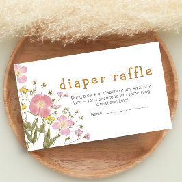 Little Wildflower Boho Baby Shower Diaper Raffle Informatiekaartje