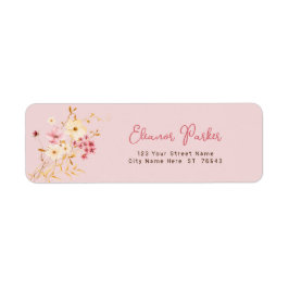 Little Wildflower Boho Baby shower Return Address Etiket
