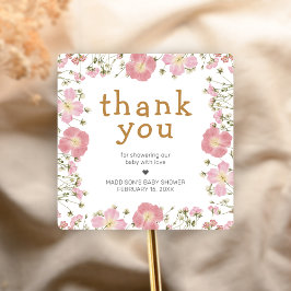 Little Wildflower Boho Baby Shower Vierkante Sticker