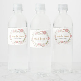 Little Wildflower Boho Baby Shower Waterfles Etiket