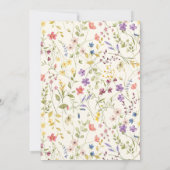 Little Wildflower Boho Chic Script Baby shower Kaart (Achterkant)