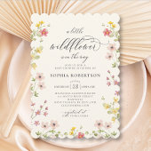 Little Wildflower Boho Chic Script Baby shower Kaart