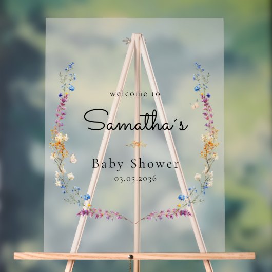 Little Wildflower Boho Dream - Baby Shower  Acryl Bord (Neutraal)