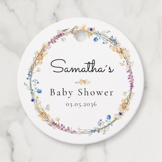 Little Wildflower Boho Dream - Baby shower Bedankjes Labels (Voorkant)
