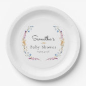 Little Wildflower Boho Dream - Baby Shower Papieren Bordje (Voorkant)
