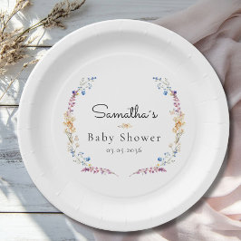 Little Wildflower Boho Dream - Baby Shower Papieren Bordje