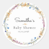 Little Wildflower Boho Dream - Baby Shower Ronde Sticker (Voorkant)