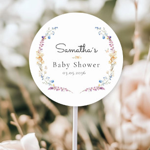 Little Wildflower Boho Droom - Baby Shower Ronde Sticker