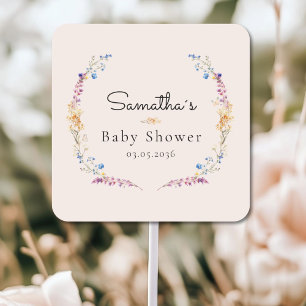 Little Wildflower Boho Droom - Baby Shower Vierkante Sticker