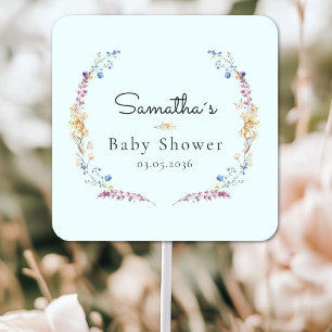 Little Wildflower Boho Droom - Baby Shower Vierkante Sticker