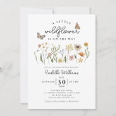 Little Wildflower Boho Floral Girl Baby shower Kaart (Voorkant)