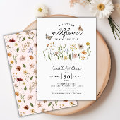 Little Wildflower Boho Floral Girl Baby shower Kaart