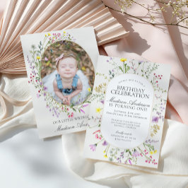 Little Wildflower Boho Floral verjaardagsfeestje Kaart
