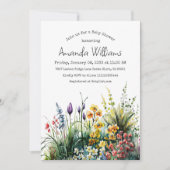Little Wildflower Boho Garden Floral Baby shower Kaart (Voorkant)