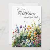 Little Wildflower Boho Garden Floral Baby shower Kaart (Achterkant)