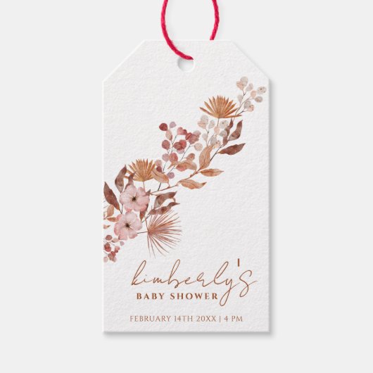 Little Wildflower Boho | HERFST BABY SHOWER Cadeaulabel (Voorkant)