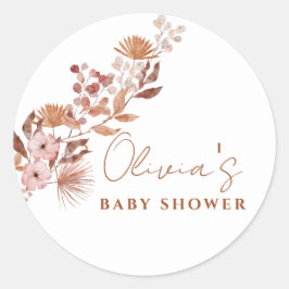 Little Wildflower Boho | HERFST BABY SHOWER Ronde Sticker