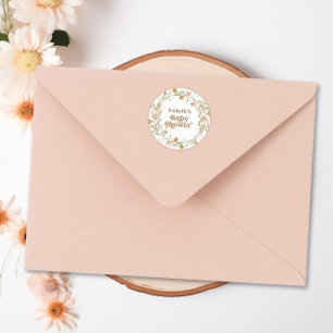 Little Wildflower Boho Natuur Thema Baby shower Ronde Sticker