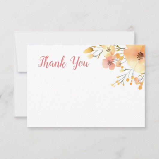 Little Wildflower Boho waterverf baby shower Bedankkaart (Voorkant)