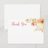 Little Wildflower Boho waterverf baby shower Bedankkaart (Voorkant / Achterkant)