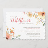 Little Wildflower Boho waterverf baby shower Kaart (Voorkant)