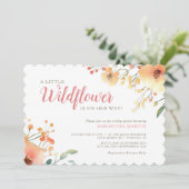 Little Wildflower Boho waterverf baby shower Kaart (Staand voorkant)