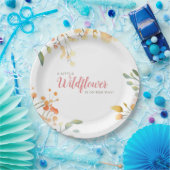 Little Wildflower Boho waterverf baby shower Papieren Bordje (Feest)