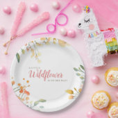 Little Wildflower Boho waterverf baby shower Papieren Bordje (Feest)