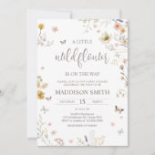 Little Wildflower Botanical Spring Baby shower Kaart (Voorkant)