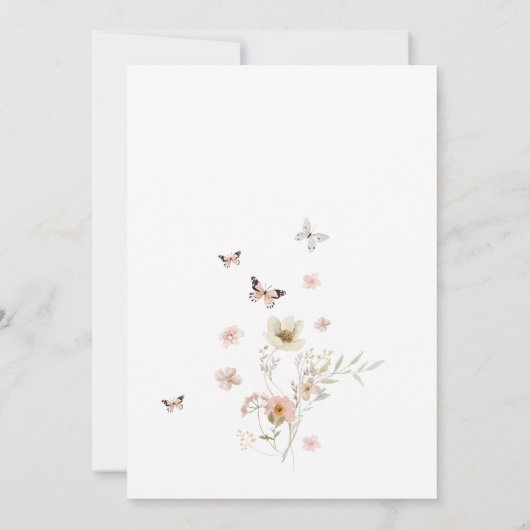 Little Wildflower Botanical Spring Baby shower Kaart (Achterkant)