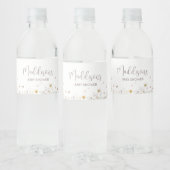 Little Wildflower Botanical Spring Baby shower Waterfles Etiket (Flessen)