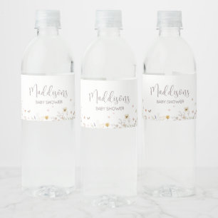 Little Wildflower Botanical Spring Baby shower Waterfles Etiket