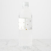 Little Wildflower Botanical Spring Baby shower Waterfles Etiket (Achterkant)