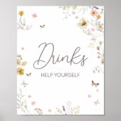 Little Wildflower Botanical Spring Drinken Poster (Voorkant)
