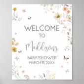 Little Wildflower Botanical Spring Welkom Poster (Voorkant)