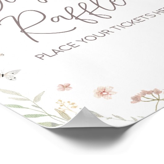 Little Wildflower Botanische Lente Luier Raffle Poster (Hoek)