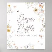 Little Wildflower Botanische Lente Luier Raffle Poster (Voorkant)