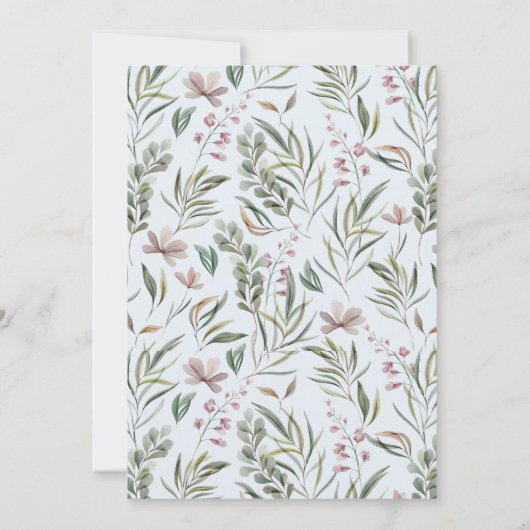 Little Wildflower Boy Baby shower Kaart (Achterkant)