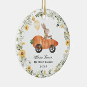 Little Wildflower Bunny Rabbit First 1e Pasen Keramisch Ornament (Rechts)