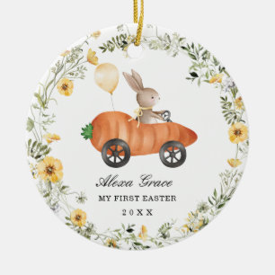 Little Wildflower Bunny Rabbit First 1e Pasen Keramisch Ornament