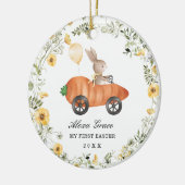 Little Wildflower Bunny Rabbit First 1e Pasen Keramisch Ornament (Links)